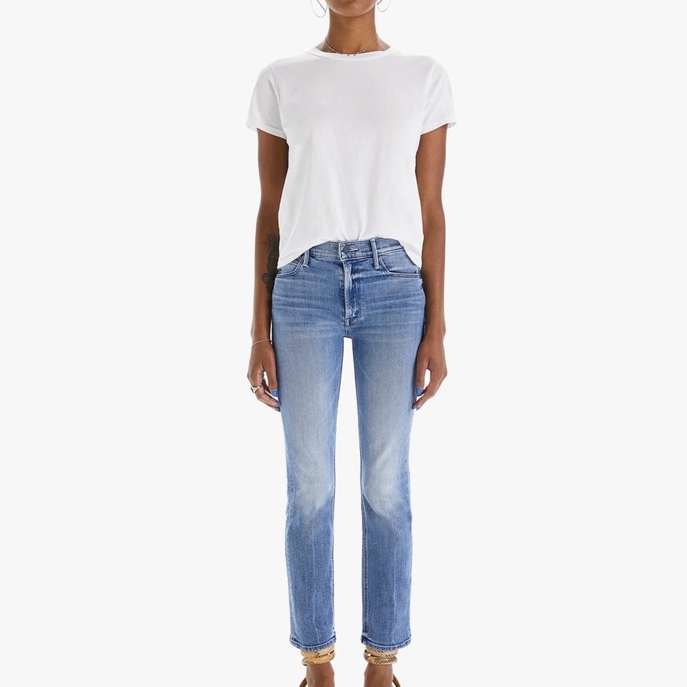 MOTHER Straight Leg Jeans in Light Blue Wash
